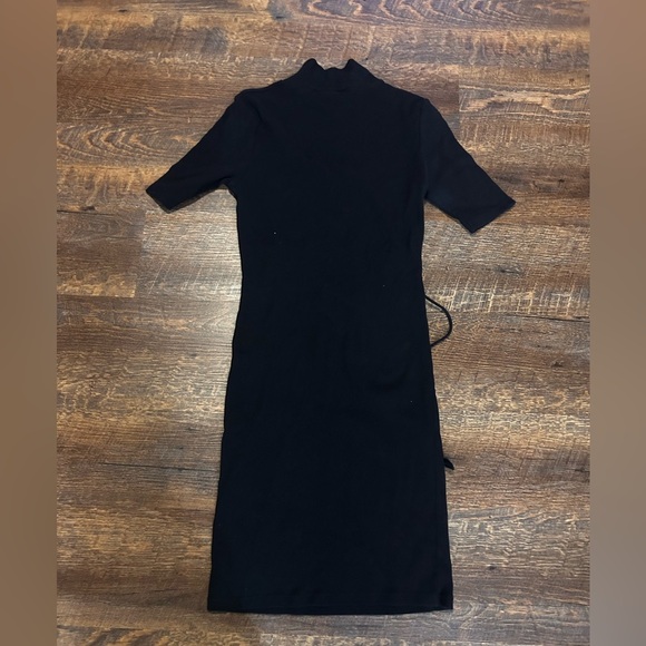 Zara Trafaluc Ribbed Mini Black  Dress Size Medium - Picture 5 of 5